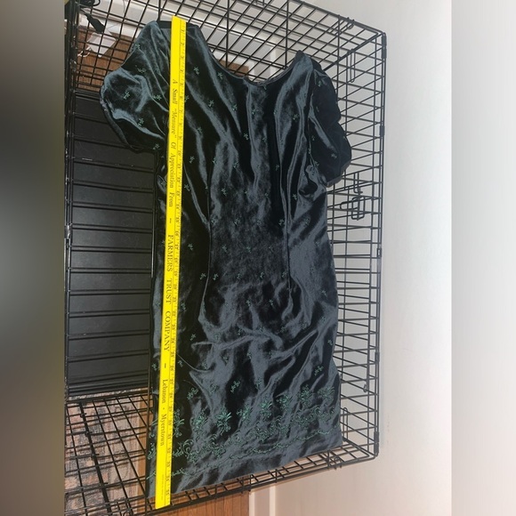 Women’s Vintage Emerald Green Velvet Dress Size 12 Made in USA - Picture 11 of 12